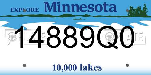 14889Q0 Minnesota License Plate