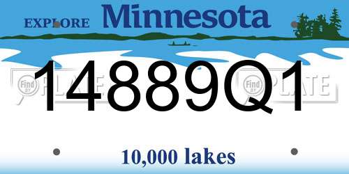14889Q1 Minnesota License Plate