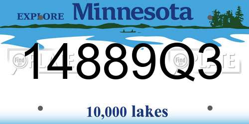 14889Q3 Minnesota License Plate
