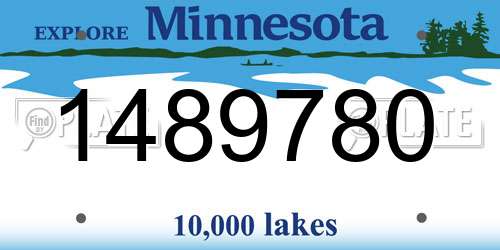 1489780 Minnesota License Plate