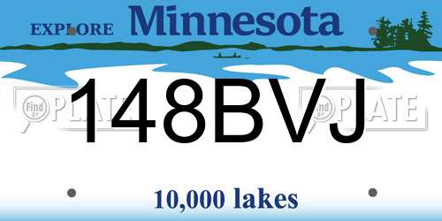 148BVJ Minnesota License Plate