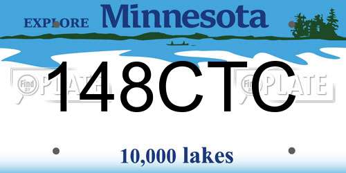 148CTC Minnesota License Plate