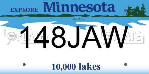 148JAW Minnesota License Plate