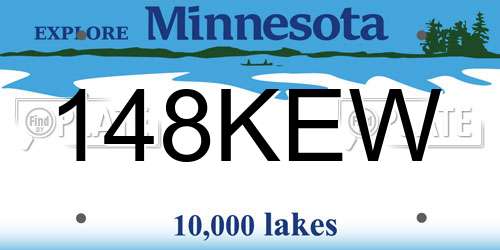 148KEW Minnesota License Plate