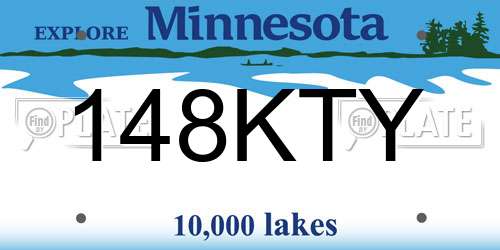 148KTY Minnesota License Plate