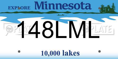 148LML Minnesota License Plate