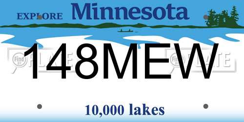 148MEW Minnesota License Plate