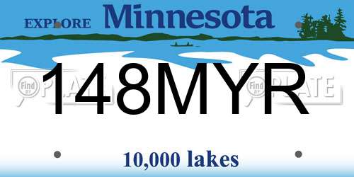 148MYR Minnesota License Plate