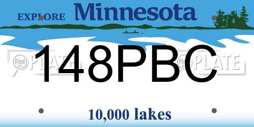 148PBC Minnesota License Plate