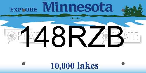148RZB Minnesota License Plate