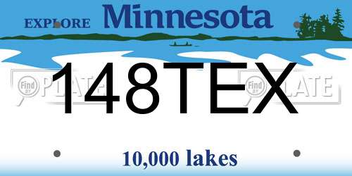 148TEX Minnesota License Plate
