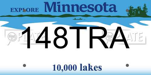 148TRA Minnesota License Plate