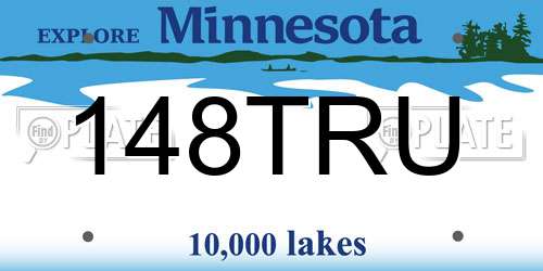 148TRU Minnesota License Plate