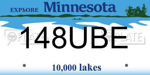 148UBE Minnesota License Plate