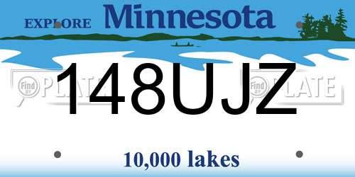 148UJZ Minnesota License Plate