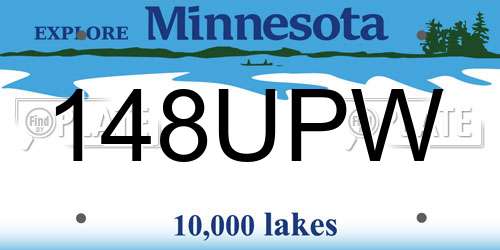 148UPW Minnesota License Plate
