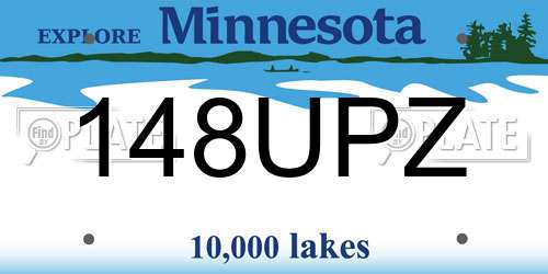148UPZ Minnesota License Plate