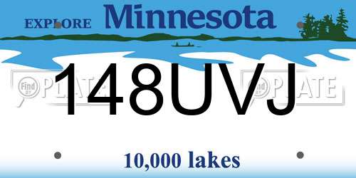 148UVJ Minnesota License Plate