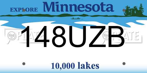 148UZB Minnesota License Plate