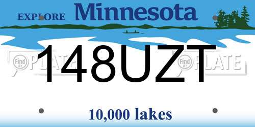 148UZT Minnesota License Plate