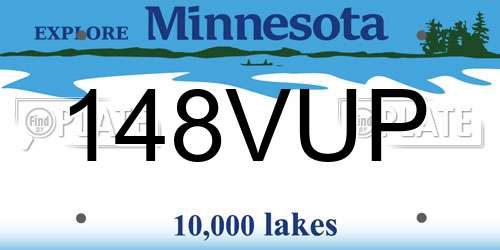 148VUP Minnesota License Plate