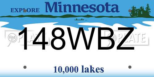 148WBZ Minnesota License Plate