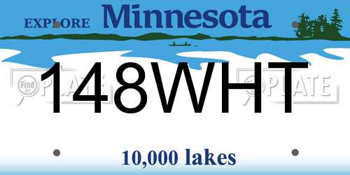 148WHT Minnesota License Plate