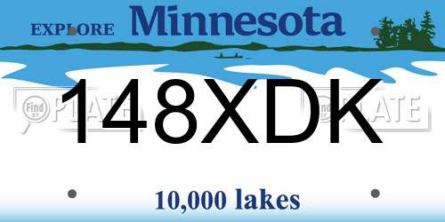 148XDK Minnesota License Plate