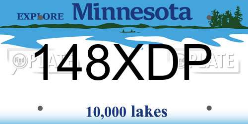 148XDP Minnesota License Plate