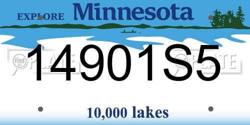 14901S5 Minnesota License Plate