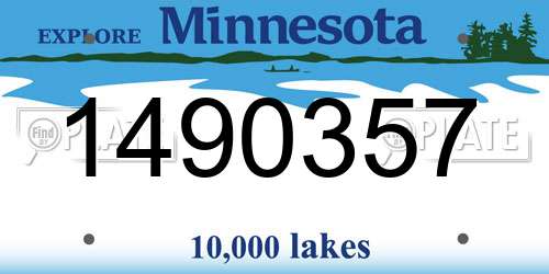 1490357 Minnesota License Plate