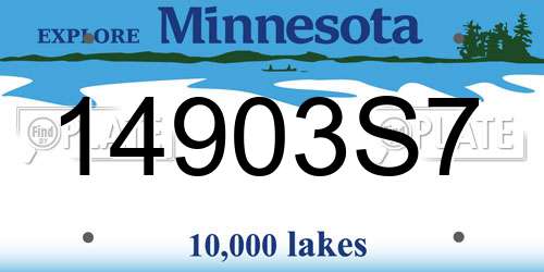 14903S7 Minnesota License Plate