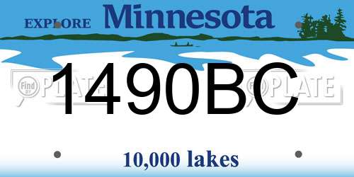 1490BC Minnesota License Plate