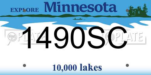 1490SC Minnesota License Plate
