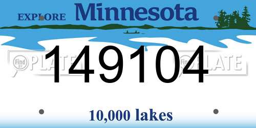 149104 Minnesota License Plate