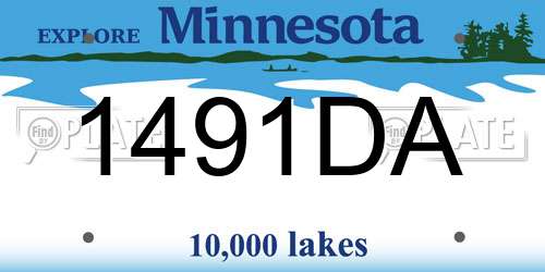 1491DA Minnesota License Plate