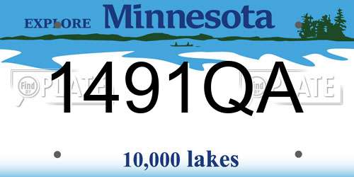 1491QA Minnesota License Plate