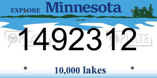 1492312 Minnesota License Plate