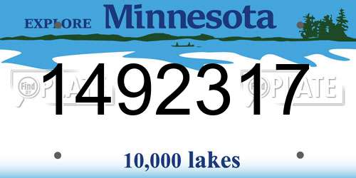 1492317 Minnesota License Plate