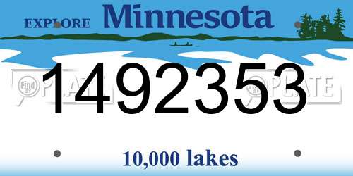 1492353 Minnesota License Plate