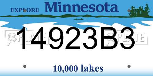 14923B3 Minnesota License Plate