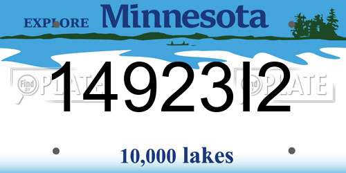 14923I2 Minnesota License Plate