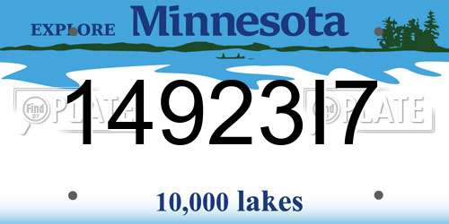 14923I7 Minnesota License Plate