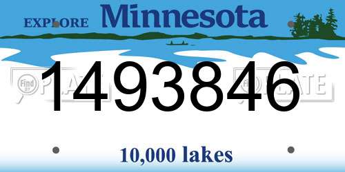 1493846 Minnesota License Plate