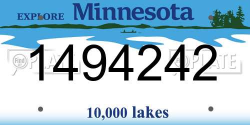 1494242 Minnesota License Plate
