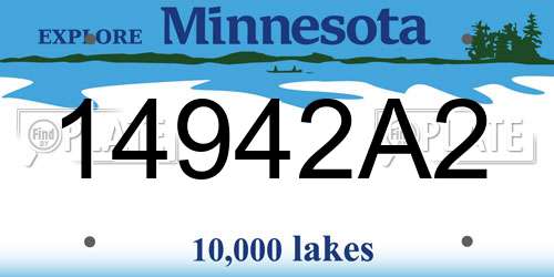 14942A2 Minnesota License Plate