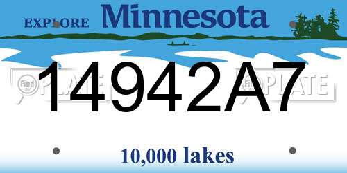 14942A7 Minnesota License Plate