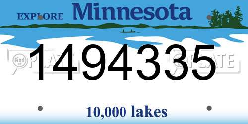 1494335 Minnesota License Plate