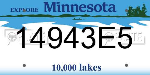 14943E5 Minnesota License Plate