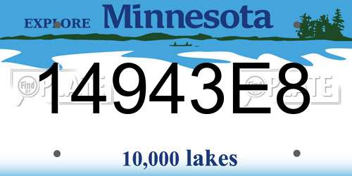 14943E8 Minnesota License Plate
